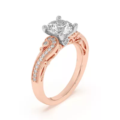 Oasis Filigree Pavé Engagement Ring