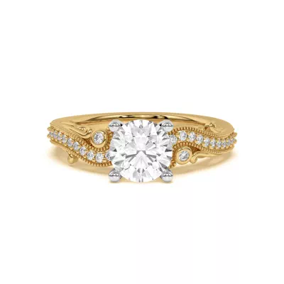 Oasis Filigree Pavé Lab Engagement Ring