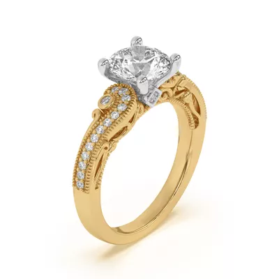 Oasis Filigree Pavé Lab Engagement Ring