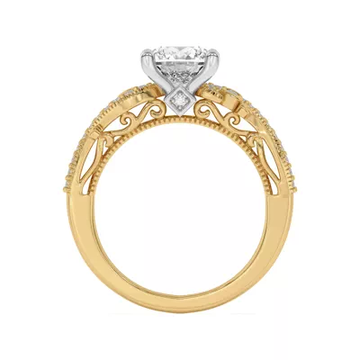 Oasis Filigree Pavé Lab Engagement Ring