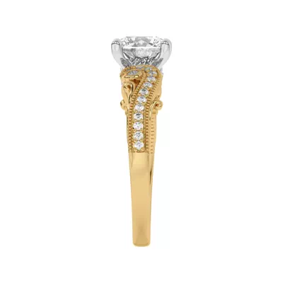 Oasis Filigree Pavé Lab Engagement Ring
