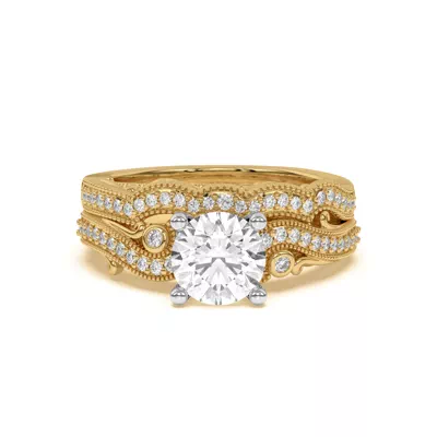 Oasis Filigree Pavé Lab Curved Band