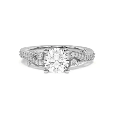 Oasis Filigree Pavé Lab Engagement Ring