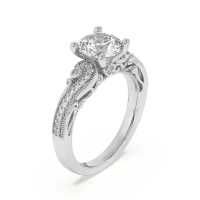 Oasis Filigree Pavé Lab Engagement Ring