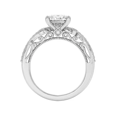 Oasis Filigree Pavé Lab Engagement Ring