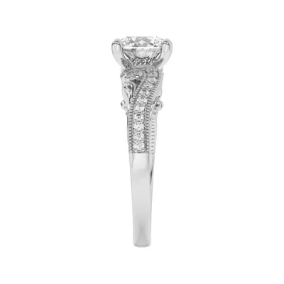 Oasis Filigree Pavé Lab Engagement Ring