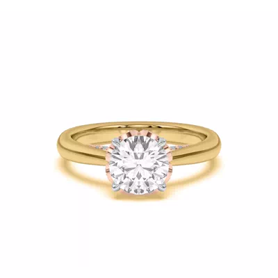 Roselle Petal Hidden Halo Engagement Ring