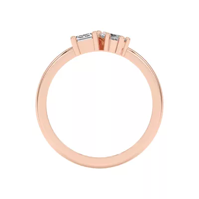 Toi et Moi Emerald and Marquise Lab Ring (1.00 cttw)