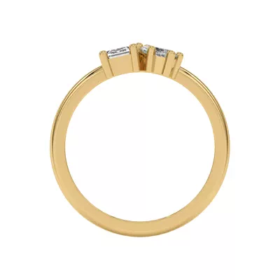 Toi et Moi Emerald and Marquise Lab Ring (1.00 cttw)