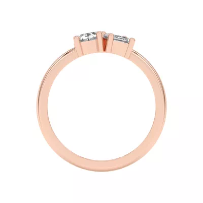 Toi et Moi Oval and Emerald Lab Ring (1.00 ct. tw.)
