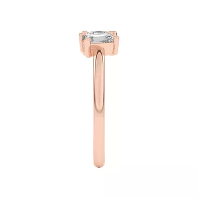 Toi et Moi Oval and Emerald Lab Ring (1.00 ct. tw.)