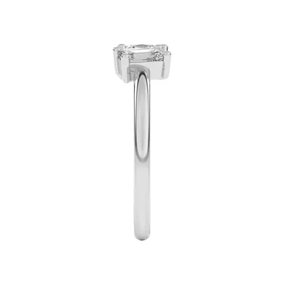 Toi et Moi Oval and Emerald Lab Ring (1.00 ct. tw.)