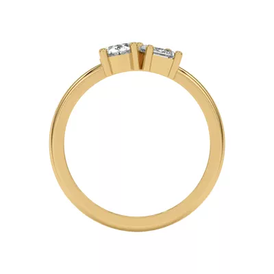 Toi et Moi Oval and Emerald Lab Ring (1.00 ct. tw.)