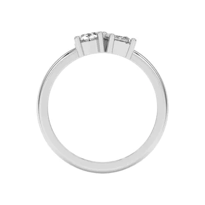 Toi et Moi Oval and Emerald Lab Ring (1.00 ct. tw.)