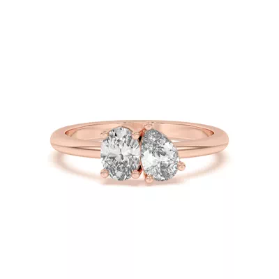 Toi et Moi Oval and Pear Lab Ring (1.00 ct. tw.)