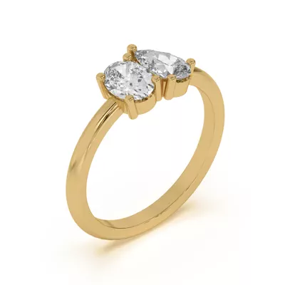 Toi et Moi Oval and Pear Lab Ring (1.00 ct. tw.)