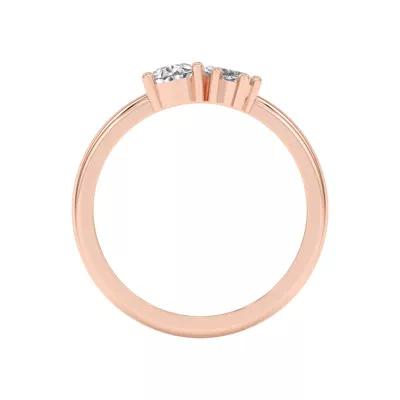 Toi et Moi Pear and Marquise Lab Ring (1.00 cttw)