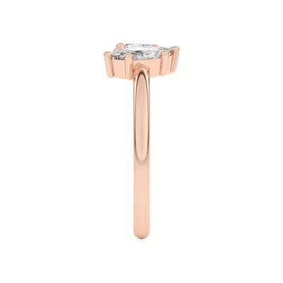Toi et Moi Pear and Marquise Lab Ring (1.00 cttw)