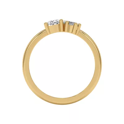 Toi et Moi Pear and Marquise Lab Ring (1.00 cttw)
