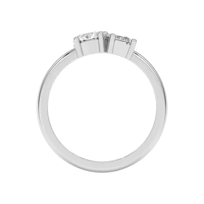 Toi et Moi Round and Emerald Lab Ring (1.00 cttw)