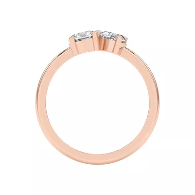 Toi et Moi Round and Heart Lab Ring (1.00 cttw)