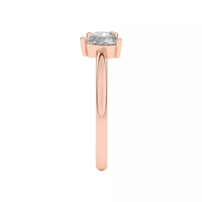 Toi et Moi Round and Heart Lab Ring (1.00 cttw)