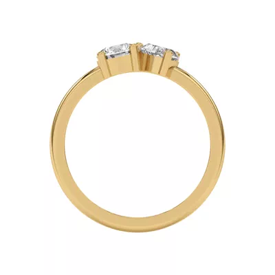 Toi et Moi Round and Heart Lab Ring (1.00 cttw)