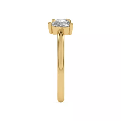 Toi et Moi Round and Heart Lab Ring (1.00 cttw)