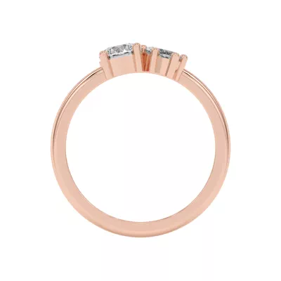 Toi et Moi Round and Marquise Lab Ring (1.00 cttw)