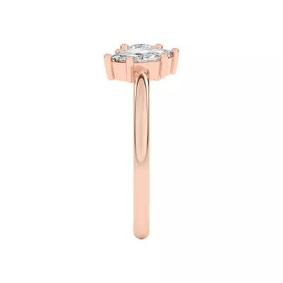 Toi et Moi Round and Marquise Lab Ring (1.00 cttw)