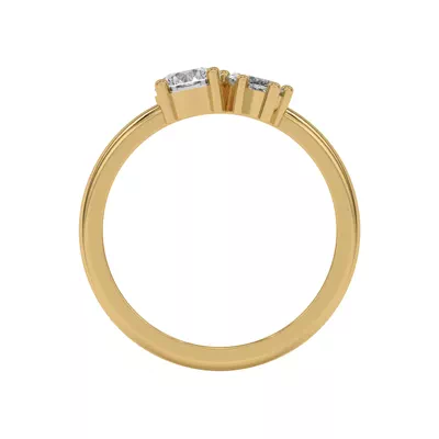 Toi et Moi Round and Marquise Lab Ring (1.00 cttw)