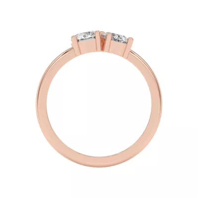 Toi et Moi Round and Oval Lab Ring (1.00 cttw)