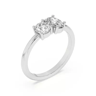 Toi et Moi Round and Oval Lab Ring (1.00 cttw)