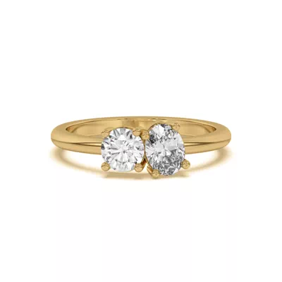 Toi et Moi Round and Oval Lab Ring (1.00 cttw)