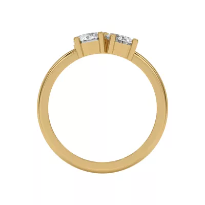Toi et Moi Round and Oval Lab Ring (1.00 cttw)