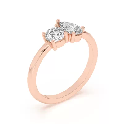 Toi et Moi Round and Pear Lab Ring (1.00 cttw)