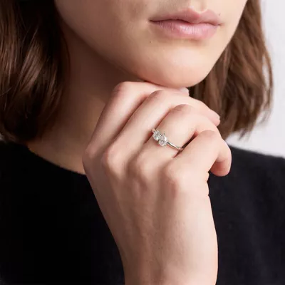 Toi et Moi Round and Pear Lab Ring (1.00 cttw)