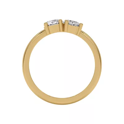 Toi et Moi Round and Pear Lab Ring (1.00 cttw)