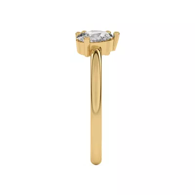 Toi et Moi Round and Pear Lab Ring (1.00 cttw)