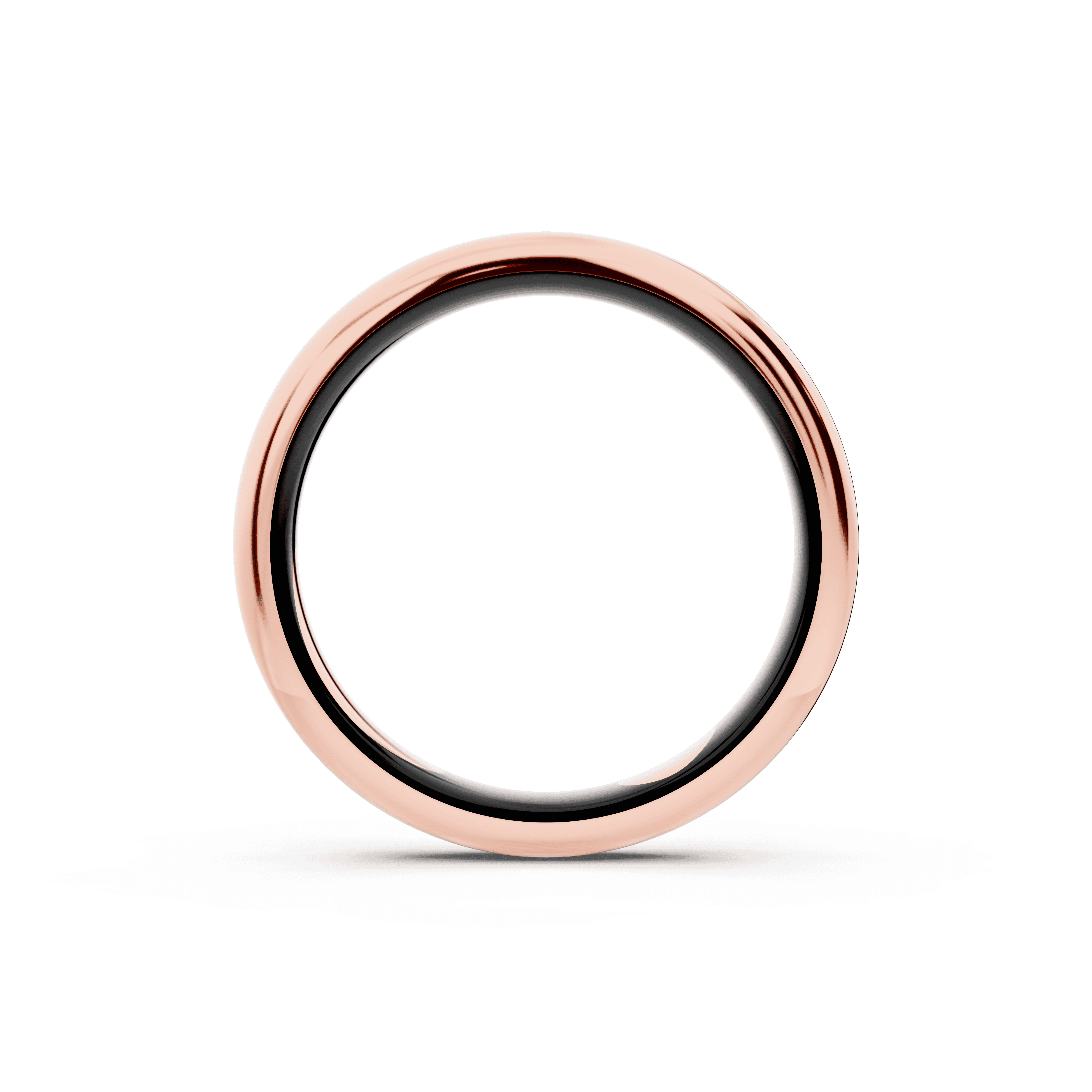 Black Ceramic Interior Comfort-Fit Gold Band (3mm)