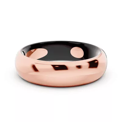 Black Ceramic Interior Comfort-Fit Gold Band (5mm)