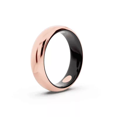 Black Ceramic Interior Comfort-Fit Gold Band (5mm)