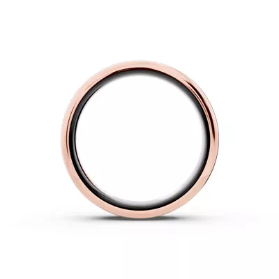 Black Ceramic Interior Comfort-Fit Gold Band (5mm)