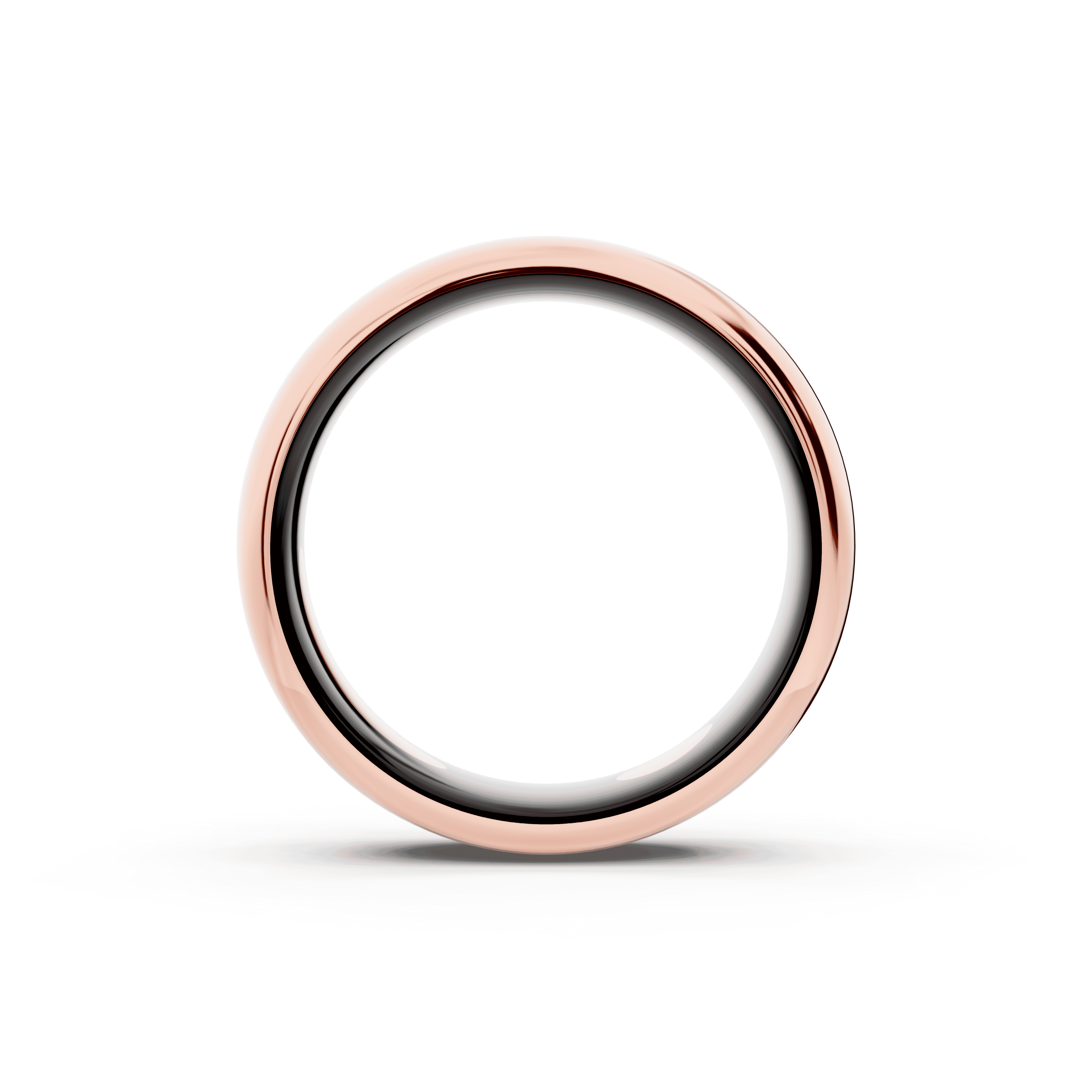 Black Ceramic Interior Comfort-Fit Gold Band (6mm)