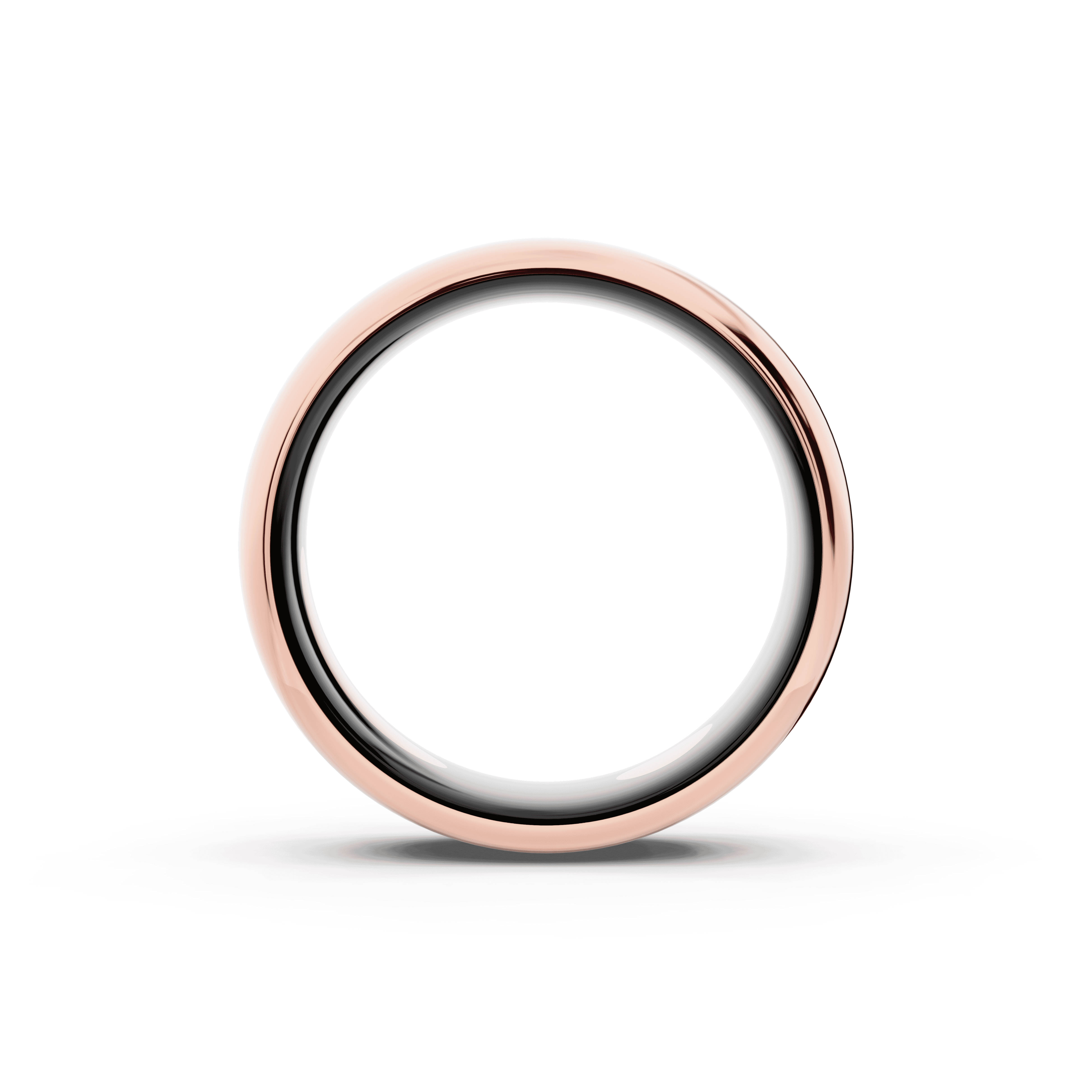 Black Ceramic Interior Comfort-Fit Gold Band (7mm)