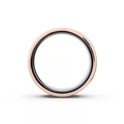 Black Ceramic Interior Comfort-Fit Gold Band (8mm)