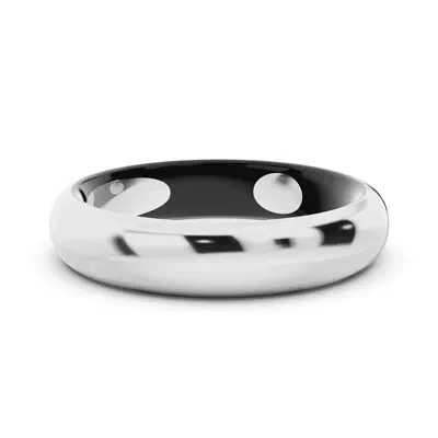 Black Ceramic Interior Comfort-Fit Gold Band (4mm)