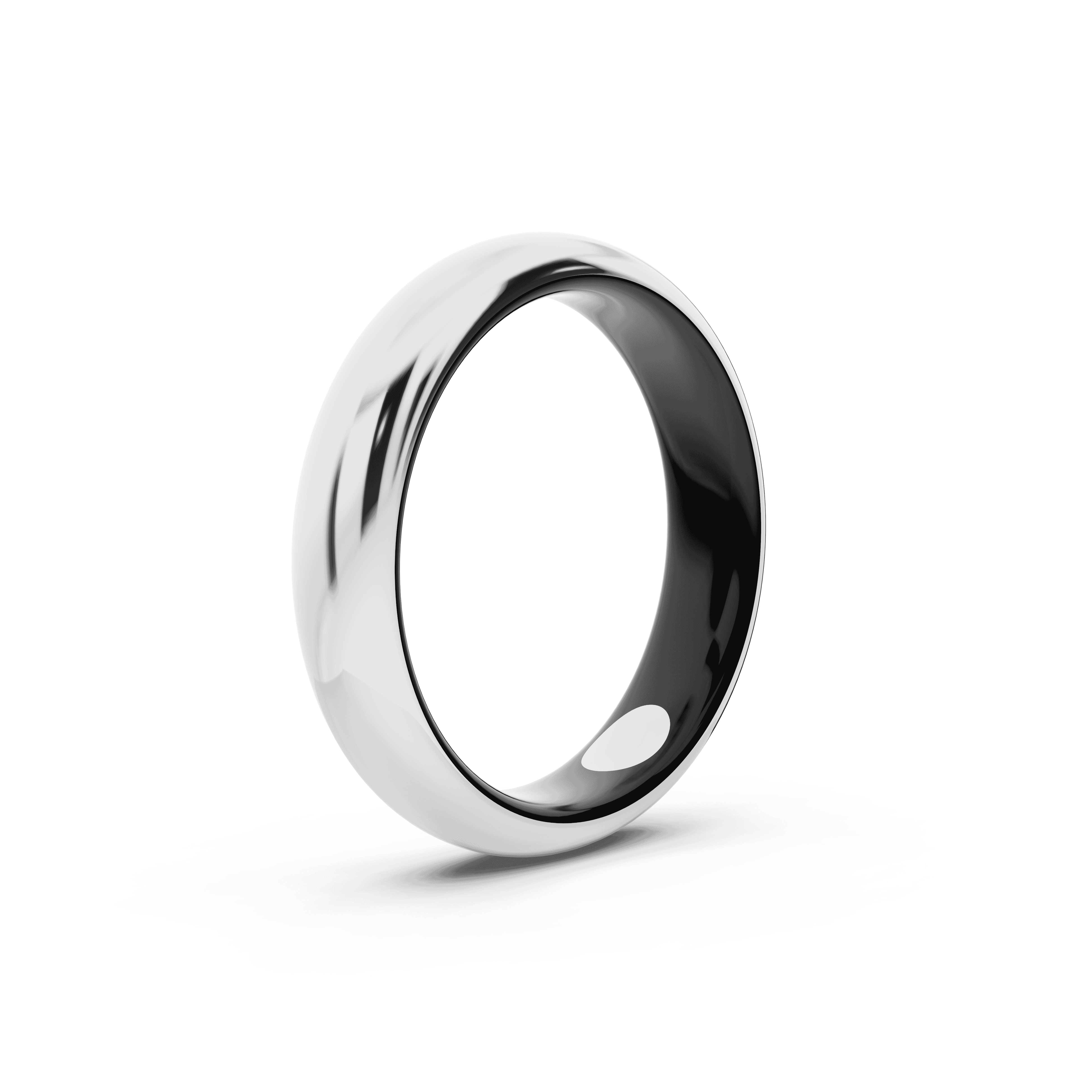 Black Ceramic Interior Comfort-Fit Gold Band (4mm)