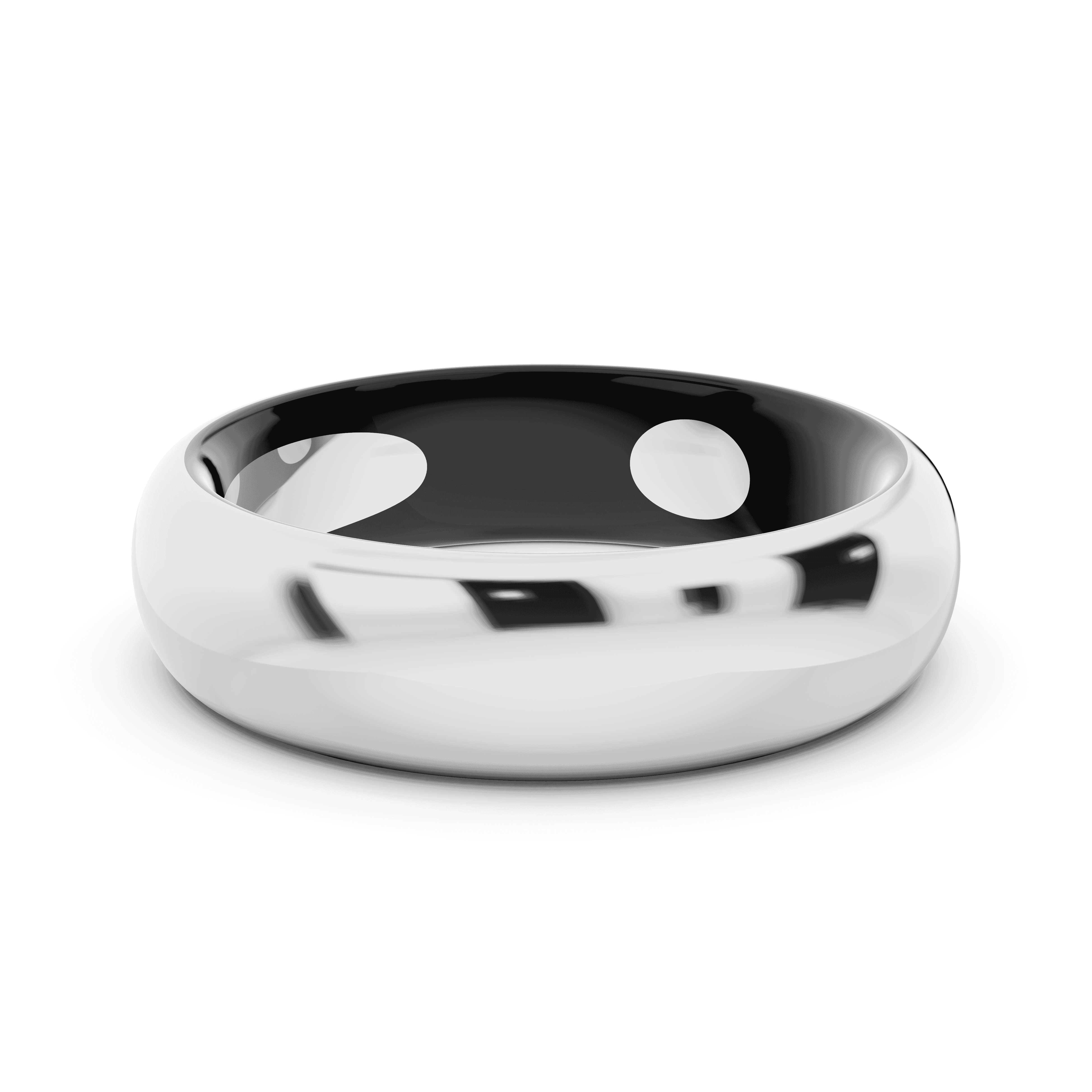 Black Ceramic Interior Comfort-Fit Gold Band (5mm)