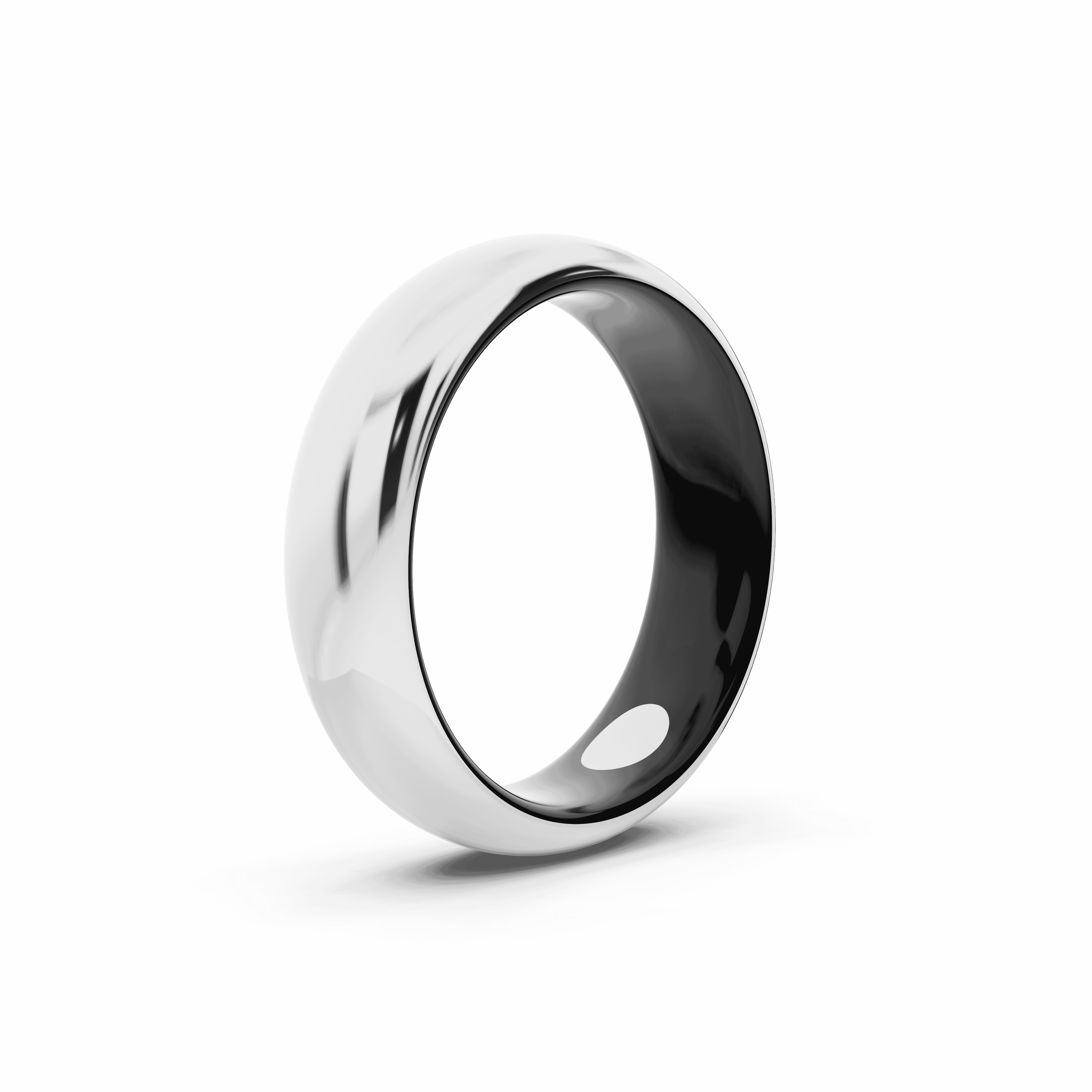Black Ceramic Interior Comfort-Fit Gold Band (5mm)